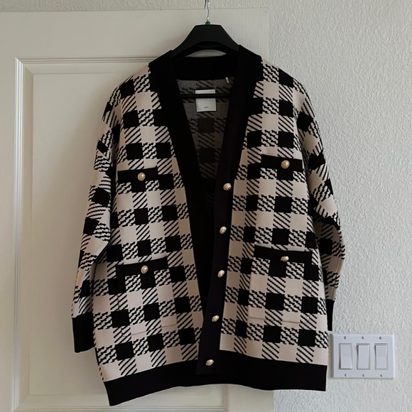 Sandro | Sweaters | Sandro Houndstooth Cardigan | Poshmark